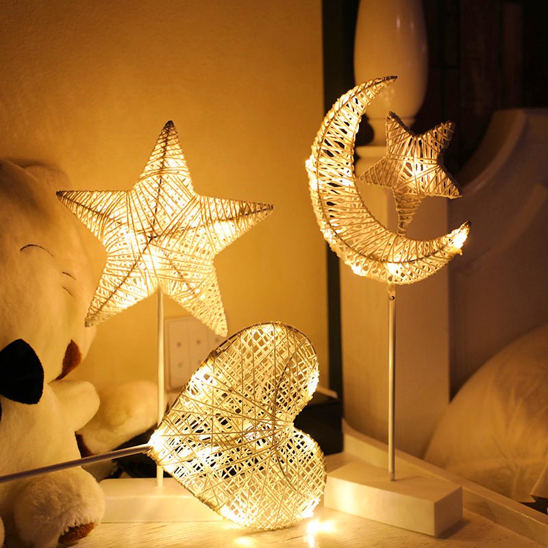 LED Lights Flashing Lights Lights Stars Romantic Room Layout Decoration Love Stars Lamp Table Lamp Rattan Lamp Ball